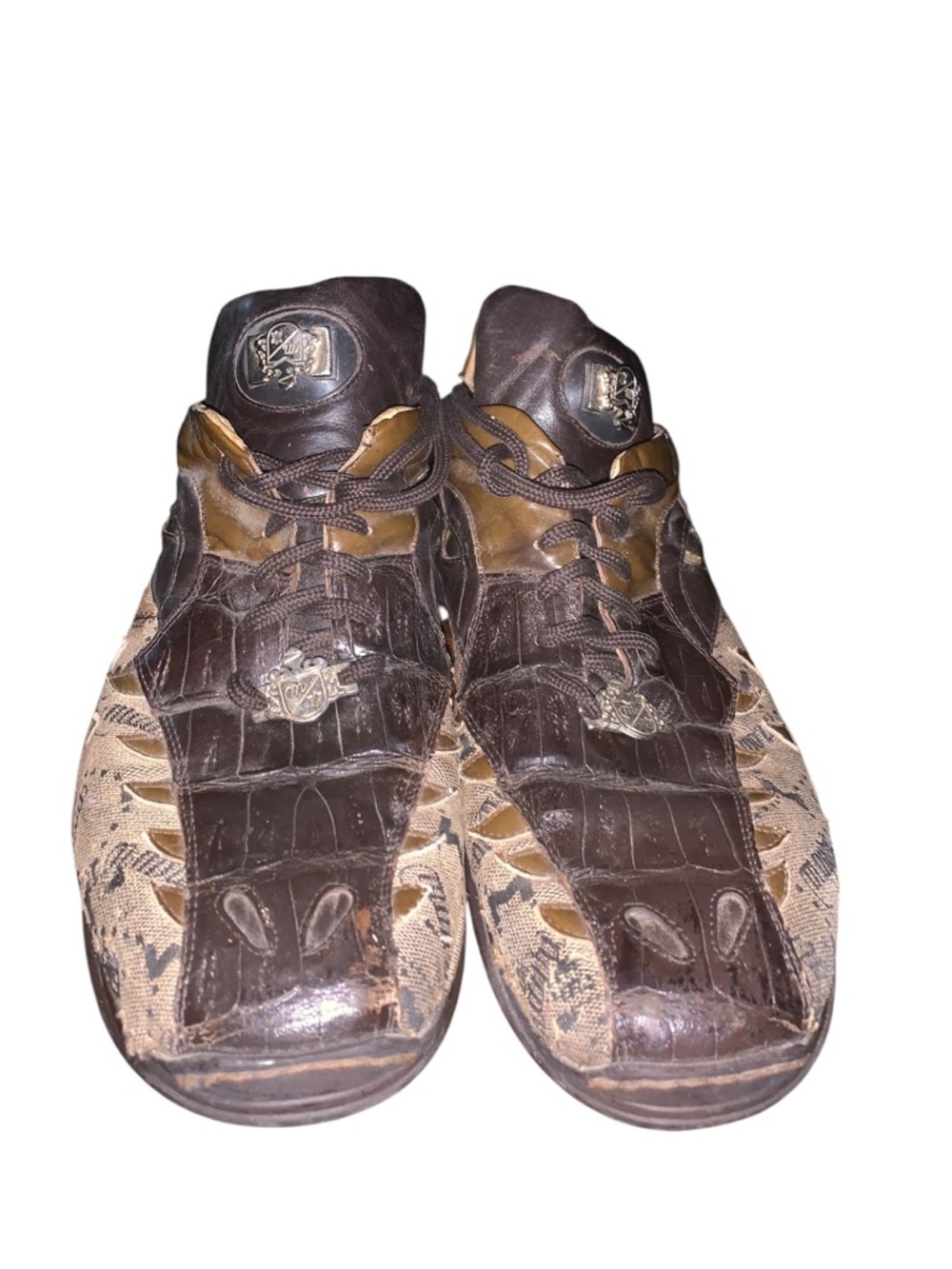 Mauri 8770 Dark Brown Baby Crocodile + Fabric Sneakers - Picture 4 of 7